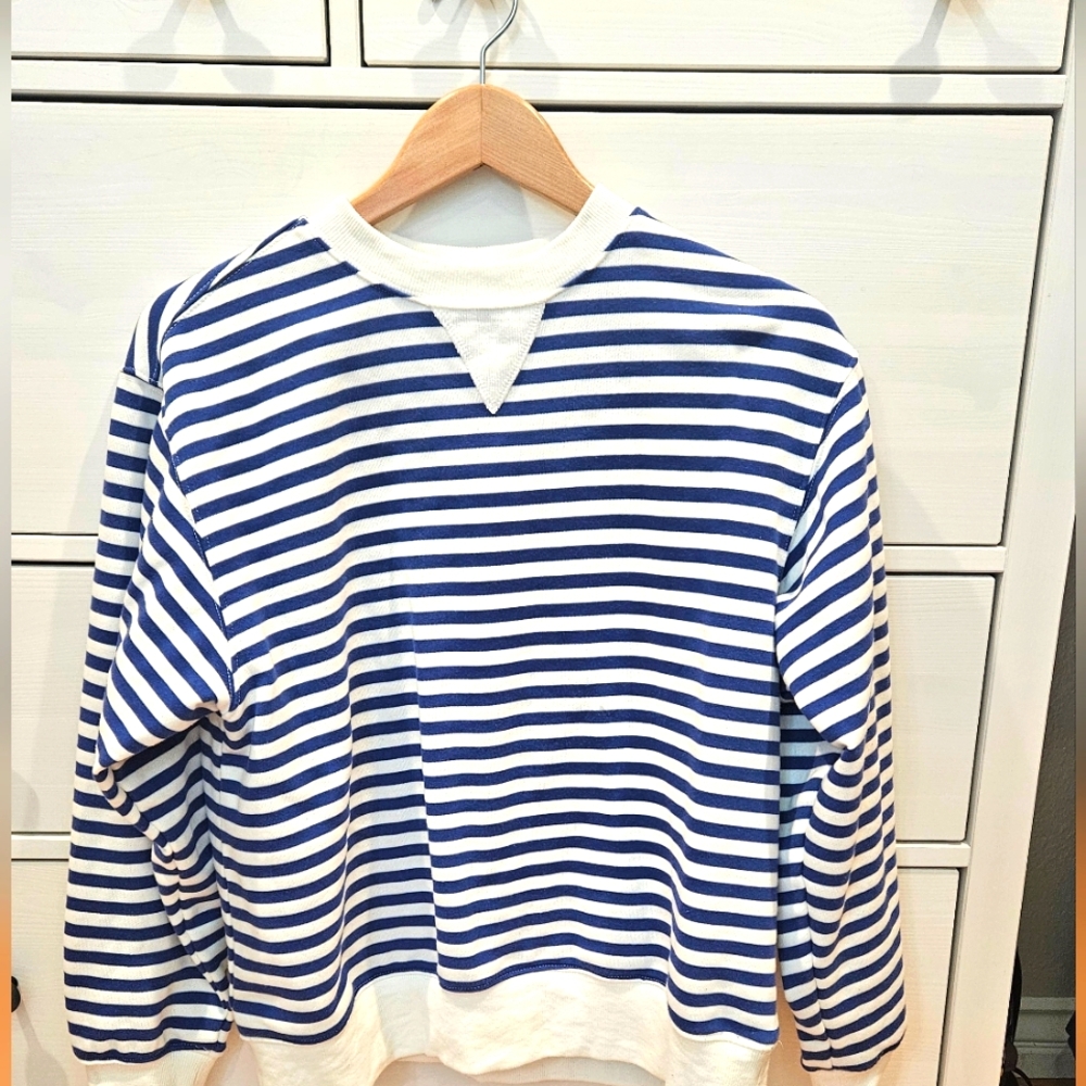 Striped Blue and White Women's Sweatshirt